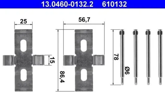 Zubehörsatz, Scheibenbremsbelag ATE 13.0460-0132.2 Bild Zubehörsatz, Scheibenbremsbelag ATE 13.0460-0132.2