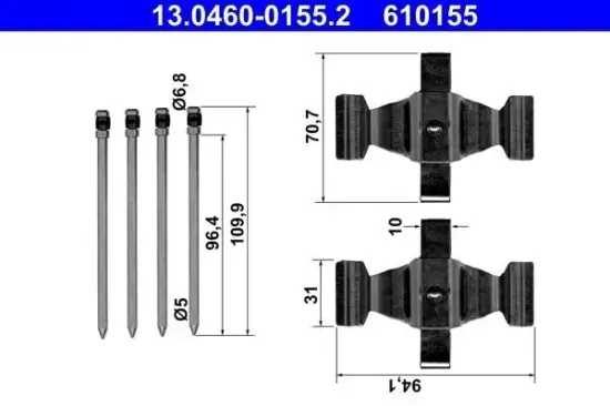 Zubehörsatz, Scheibenbremsbelag ATE 13.0460-0155.2 Bild Zubehörsatz, Scheibenbremsbelag ATE 13.0460-0155.2