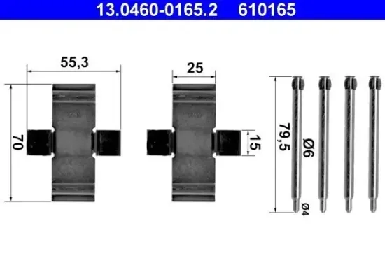 Zubehörsatz, Scheibenbremsbelag ATE 13.0460-0165.2 Bild Zubehörsatz, Scheibenbremsbelag ATE 13.0460-0165.2