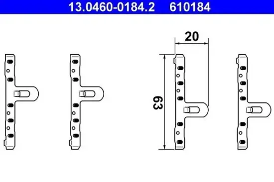 Zubehörsatz, Scheibenbremsbelag ATE 13.0460-0184.2 Bild Zubehörsatz, Scheibenbremsbelag ATE 13.0460-0184.2