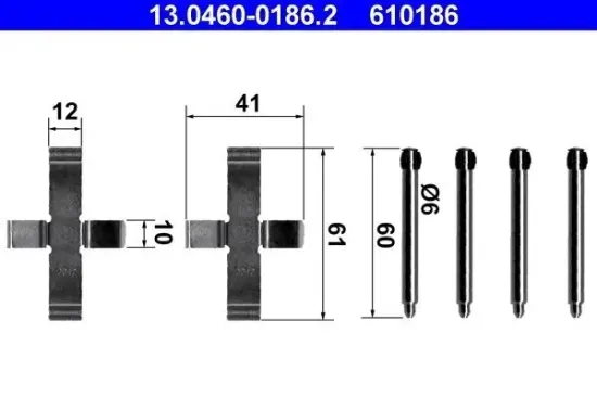 Zubehörsatz, Scheibenbremsbelag ATE 13.0460-0186.2 Bild Zubehörsatz, Scheibenbremsbelag ATE 13.0460-0186.2