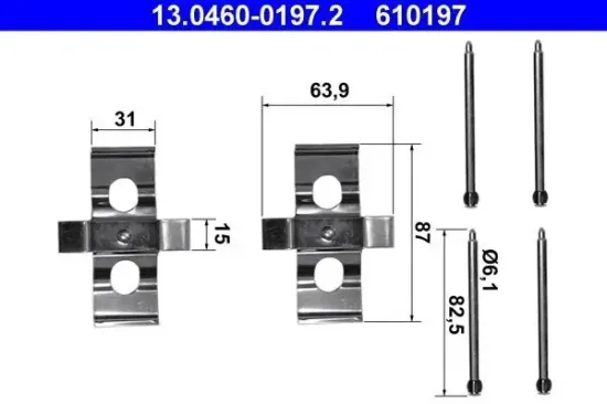 Zubehörsatz, Scheibenbremsbelag ATE 13.0460-0197.2 Bild Zubehörsatz, Scheibenbremsbelag ATE 13.0460-0197.2