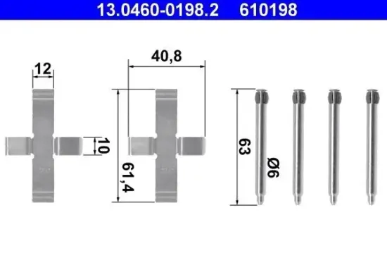 Zubehörsatz, Scheibenbremsbelag ATE 13.0460-0198.2 Bild Zubehörsatz, Scheibenbremsbelag ATE 13.0460-0198.2