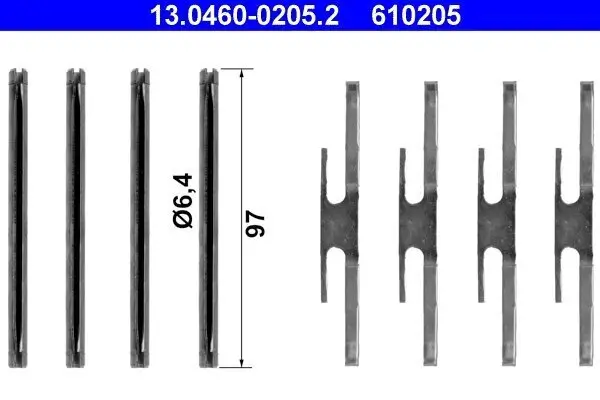 Zubehörsatz, Scheibenbremsbelag ATE 13.0460-0205.2