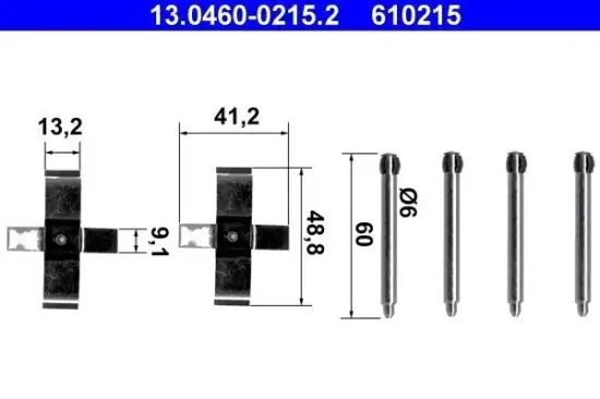 Zubehörsatz, Scheibenbremsbelag ATE 13.0460-0215.2 Bild Zubehörsatz, Scheibenbremsbelag ATE 13.0460-0215.2