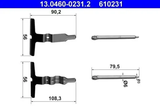 Zubehörsatz, Scheibenbremsbelag ATE 13.0460-0231.2 Bild Zubehörsatz, Scheibenbremsbelag ATE 13.0460-0231.2