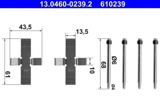 Zubehörsatz, Scheibenbremsbelag ATE 13.0460-0239.2 Bild Zubehörsatz, Scheibenbremsbelag ATE 13.0460-0239.2