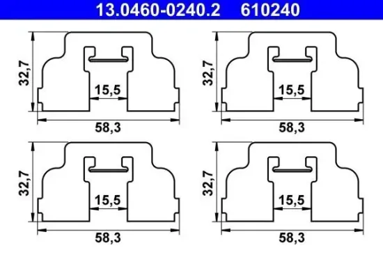 Zubehörsatz, Scheibenbremsbelag ATE 13.0460-0240.2 Bild Zubehörsatz, Scheibenbremsbelag ATE 13.0460-0240.2