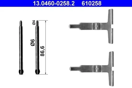 Zubehörsatz, Scheibenbremsbelag ATE 13.0460-0258.2 Bild Zubehörsatz, Scheibenbremsbelag ATE 13.0460-0258.2