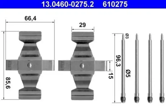 Zubehörsatz, Scheibenbremsbelag ATE 13.0460-0275.2 Bild Zubehörsatz, Scheibenbremsbelag ATE 13.0460-0275.2