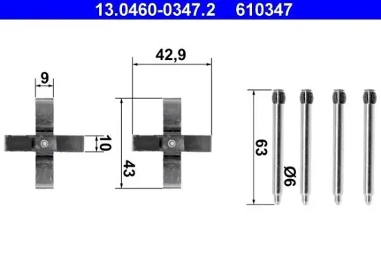 Zubehörsatz, Scheibenbremsbelag ATE 13.0460-0347.2 Bild Zubehörsatz, Scheibenbremsbelag ATE 13.0460-0347.2