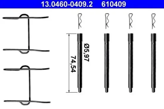 Zubehörsatz, Scheibenbremsbelag ATE 13.0460-0409.2 Bild Zubehörsatz, Scheibenbremsbelag ATE 13.0460-0409.2