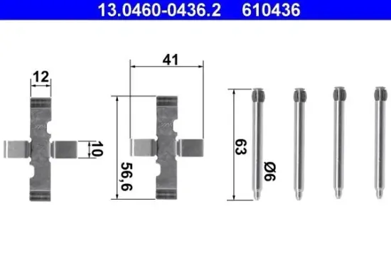 Zubehörsatz, Scheibenbremsbelag ATE 13.0460-0436.2 Bild Zubehörsatz, Scheibenbremsbelag ATE 13.0460-0436.2