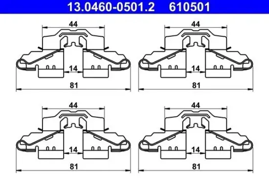 Zubehörsatz, Scheibenbremsbelag Hinterachse ATE 13.0460-0501.2 Bild Zubehörsatz, Scheibenbremsbelag Hinterachse ATE 13.0460-0501.2