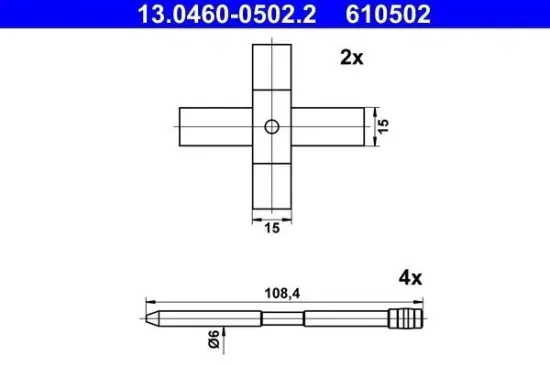 Zubehörsatz, Scheibenbremsbelag ATE 13.0460-0502.2 Bild Zubehörsatz, Scheibenbremsbelag ATE 13.0460-0502.2