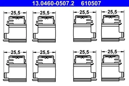 Zubehörsatz, Scheibenbremsbelag ATE 13.0460-0507.2 Bild Zubehörsatz, Scheibenbremsbelag ATE 13.0460-0507.2