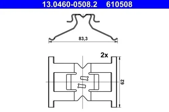 Zubehörsatz, Scheibenbremsbelag ATE 13.0460-0508.2 Bild Zubehörsatz, Scheibenbremsbelag ATE 13.0460-0508.2