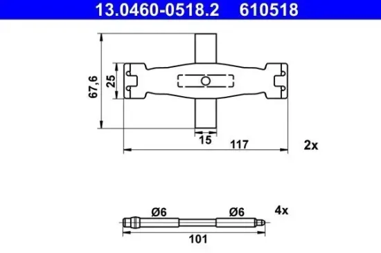 Zubehörsatz, Scheibenbremsbelag ATE 13.0460-0518.2 Bild Zubehörsatz, Scheibenbremsbelag ATE 13.0460-0518.2