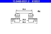 Zubehörsatz, Scheibenbremsbelag ATE 13.0460-0531.2