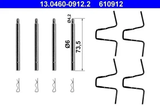 Zubehörsatz, Scheibenbremsbelag ATE 13.0460-0912.2 Bild Zubehörsatz, Scheibenbremsbelag ATE 13.0460-0912.2