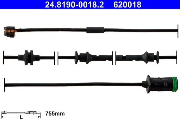 Warnkontakt, Bremsbelagverschleiß ATE 24.8190-0018.2