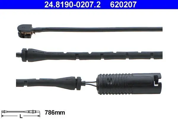 Warnkontakt, Bremsbelagverschleiß ATE 24.8190-0207.2