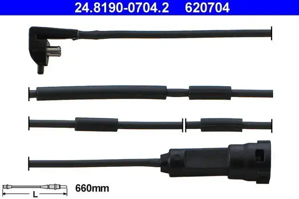 Warnkontakt, Bremsbelagverschleiß Vorderachse Vorderachse ATE 24.8190-0704.2