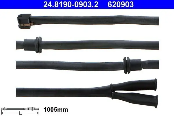 Warnkontakt, Bremsbelagverschleiß Hinterachse ATE 24.8190-0903.2