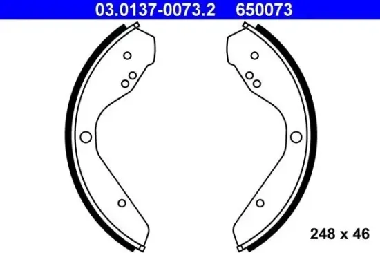 Bremsbackensatz ATE 03.0137-0073.2 Bild Bremsbackensatz ATE 03.0137-0073.2