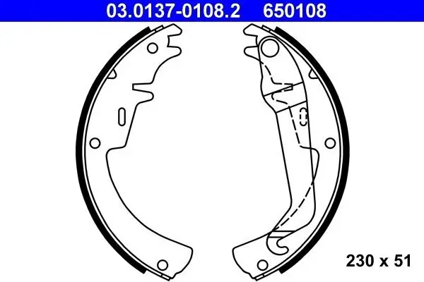 Bremsbackensatz ATE 03.0137-0108.2