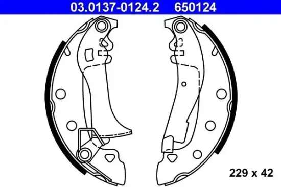 Bremsbackensatz ATE 03.0137-0124.2 Bild Bremsbackensatz ATE 03.0137-0124.2