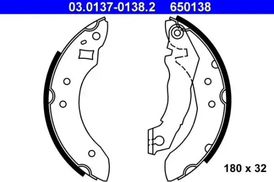 Bremsbackensatz Hinterachse ATE 03.0137-0138.2 Bild Bremsbackensatz Hinterachse ATE 03.0137-0138.2