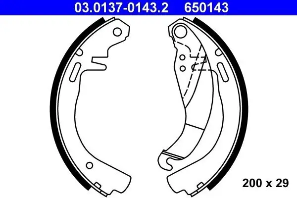 Bremsbackensatz ATE 03.0137-0143.2