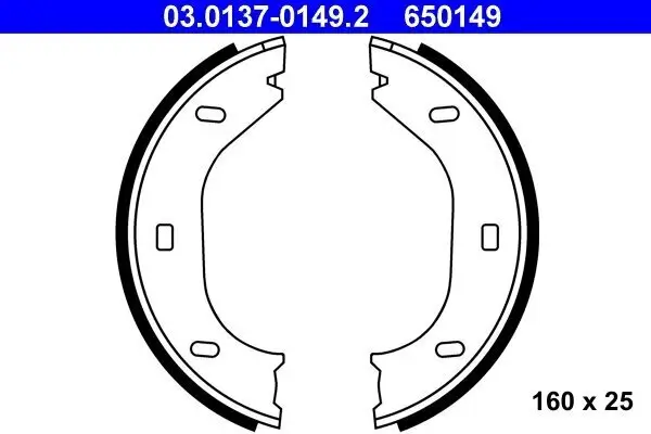 Bremsbackensatz, Feststellbremse ATE 03.0137-0149.2