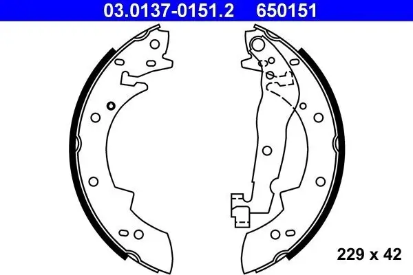 Bremsbackensatz Hinterachse ATE 03.0137-0151.2