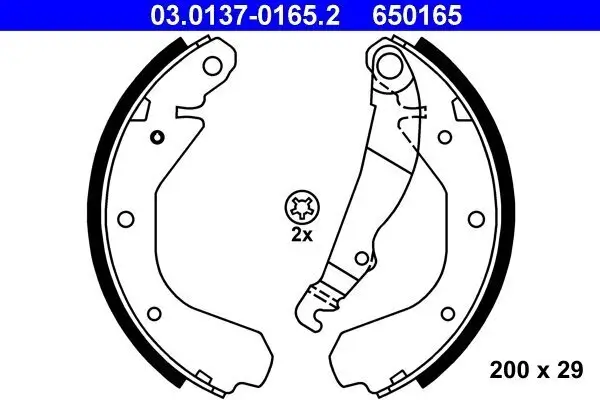 Bremsbackensatz Hinterachse ATE 03.0137-0165.2