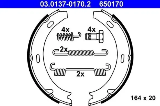 Bremsbackensatz, Feststellbremse ATE 03.0137-0170.2 Bild Bremsbackensatz, Feststellbremse ATE 03.0137-0170.2