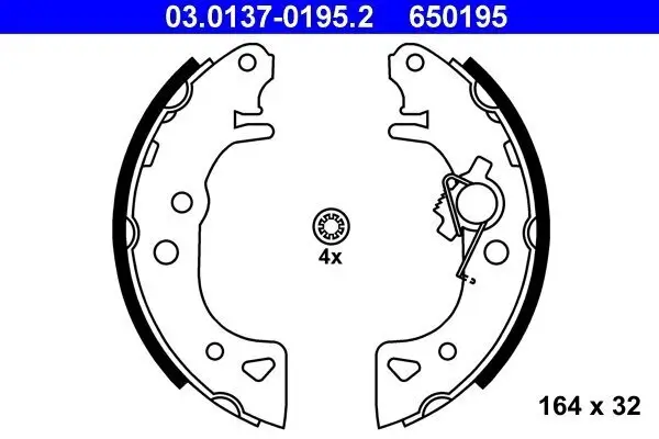 Bremsbackensatz ATE 03.0137-0195.2