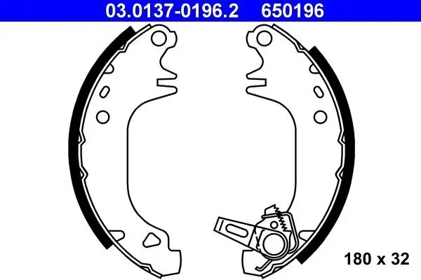 Bremsbackensatz ATE 03.0137-0196.2