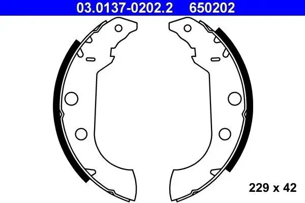 Bremsbackensatz ATE 03.0137-0202.2