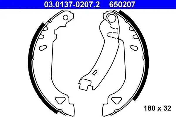 Bremsbackensatz ATE 03.0137-0207.2