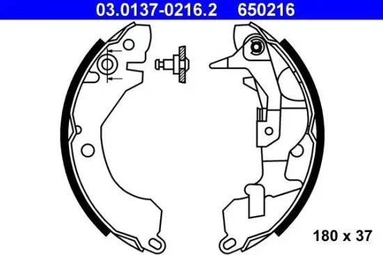 Bremsbackensatz ATE 03.0137-0216.2 Bild Bremsbackensatz ATE 03.0137-0216.2