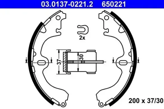 Bremsbackensatz Hinterachse ATE 03.0137-0221.2 Bild Bremsbackensatz Hinterachse ATE 03.0137-0221.2