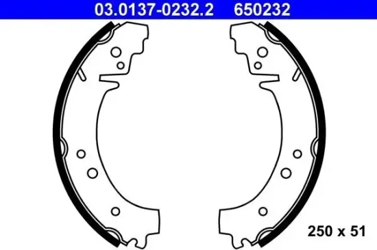 Bremsbackensatz ATE 03.0137-0232.2 Bild Bremsbackensatz ATE 03.0137-0232.2