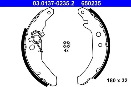 Bremsbackensatz ATE 03.0137-0235.2 Bild Bremsbackensatz ATE 03.0137-0235.2