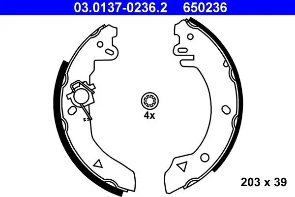 Bremsbackensatz ATE 03.0137-0236.2