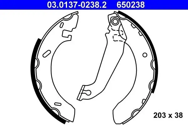 Bremsbackensatz ATE 03.0137-0238.2