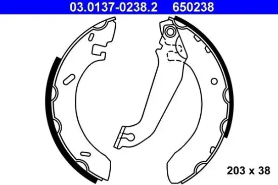 Bremsbackensatz ATE 03.0137-0238.2 Bild Bremsbackensatz ATE 03.0137-0238.2