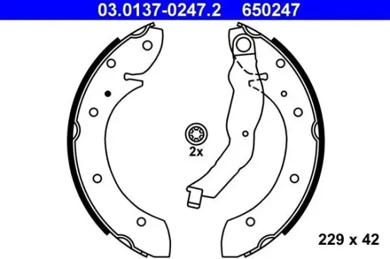 Bremsbackensatz Hinterachse ATE 03.0137-0247.2 Bild Bremsbackensatz Hinterachse ATE 03.0137-0247.2