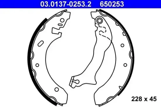 Bremsbackensatz Hinterachse ATE 03.0137-0253.2 Bild Bremsbackensatz Hinterachse ATE 03.0137-0253.2